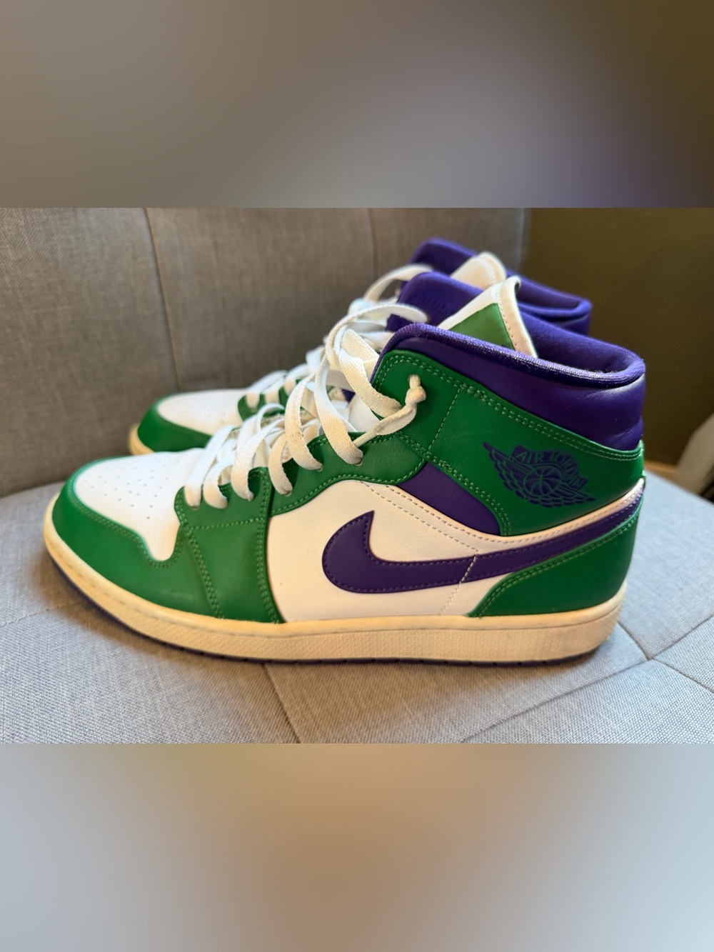 Nike High-Top Sneakers — Green Purple White